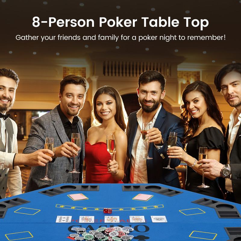 8Player Foldable Poker Table Top With Carrying Bag QuadFold Design For OntheGo Casino Nights 1