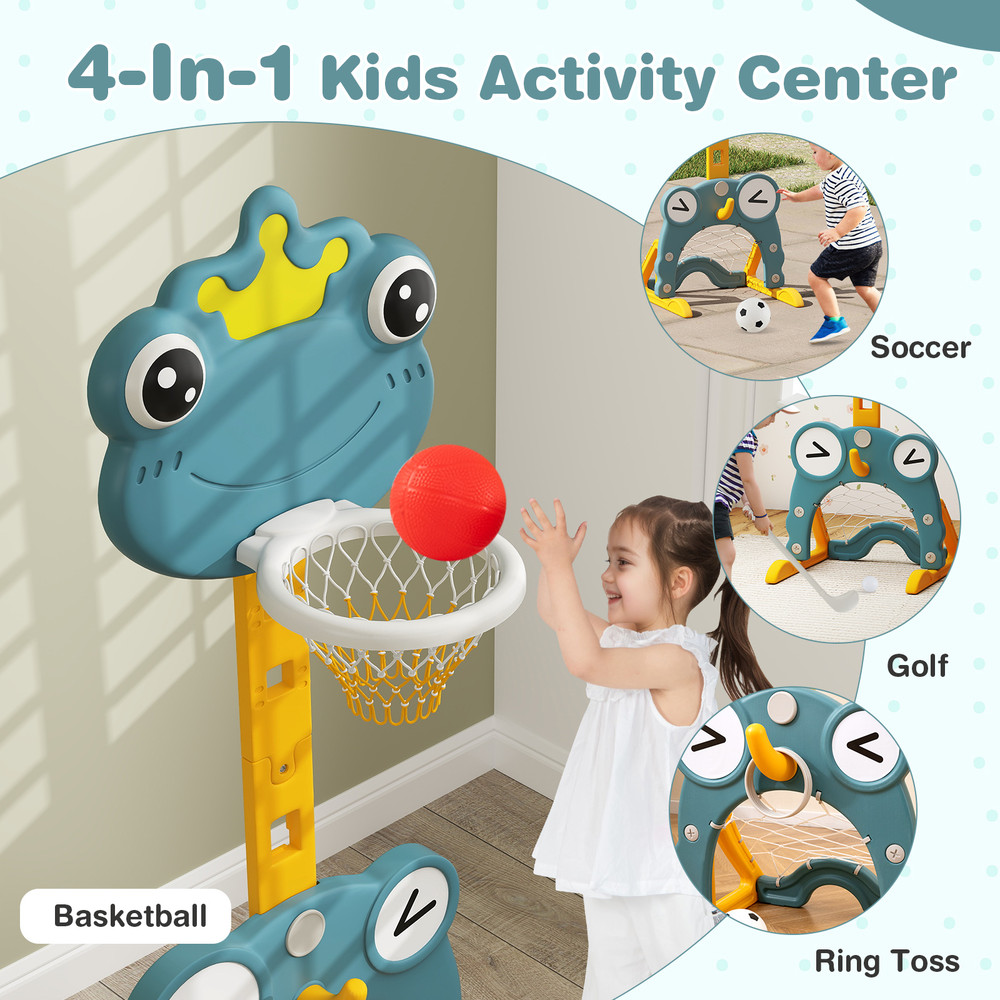 4in1 Toddler Basketball Hoop With Rim And Soccer Goal Adjustable Kids Activity Center With Ring Tos 2
