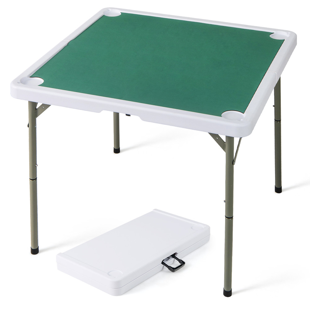 35 Inch 4Player Folding Mahjong Table With Cup Holders Portable Card Game Table 5