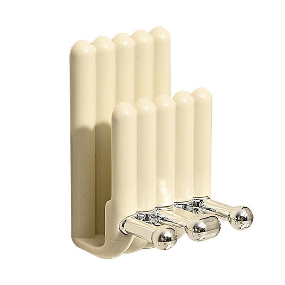 Wall Mounted Electric Toothbrush Holder with Mouthwash Cup Rack Space Saving Bathroom Organizer Cream