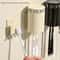 Wall Mounted Electric Toothbrush Holder with Mouthwash Cup Rack Space Saving Bathroom Organizer Cream