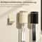 Wall Mounted Electric Toothbrush Holder with Mouthwash Cup Rack Space Saving Bathroom Organizer Cream