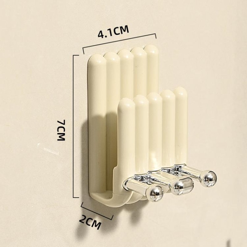 Wall Mounted Electric Toothbrush Holder with Mouthwash Cup Rack Space Saving Bathroom Organizer Cream