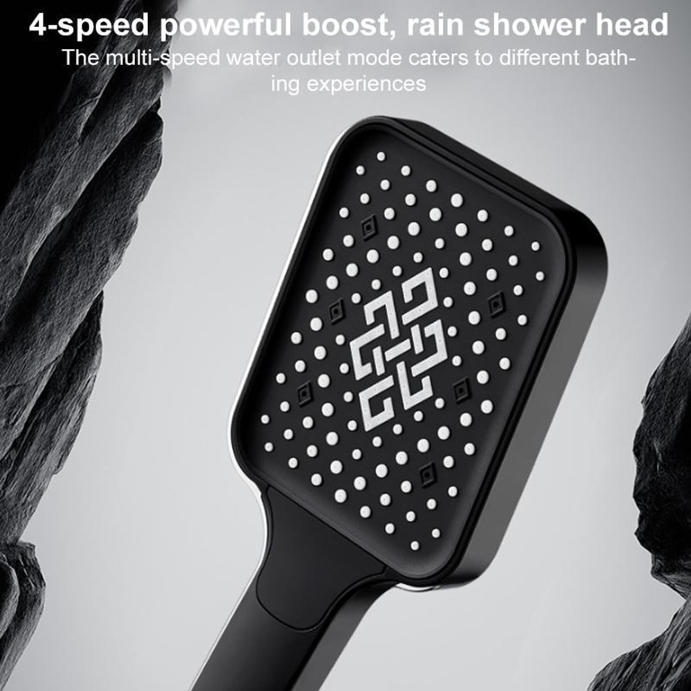 Square High Pressure Overhead Shower Head Air Boost Bathroom Shower Nozzle White