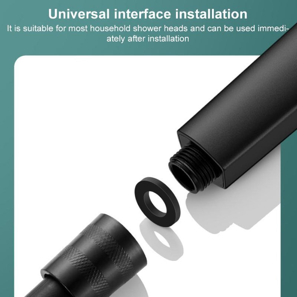 Adjustable Pressurized Square Large Panel Shower Head Portable High Pressure Shower Nozzle Black