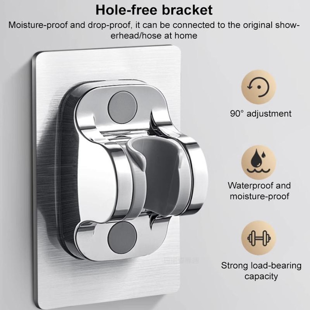 Pressurized Adjustable Round Panel Rainfall Shower Head Nozzle Silver