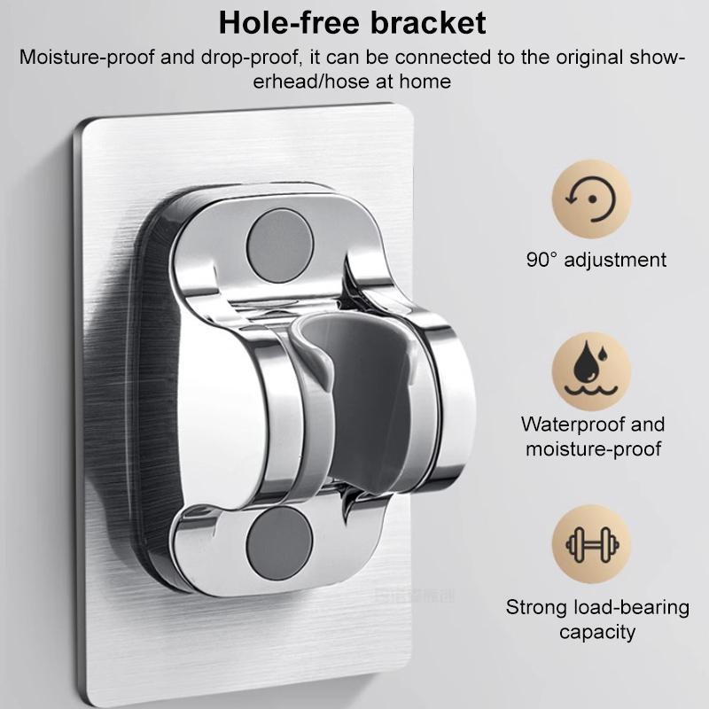 Pressurized Adjustable Round Panel Rainfall Shower Head Nozzle Silver