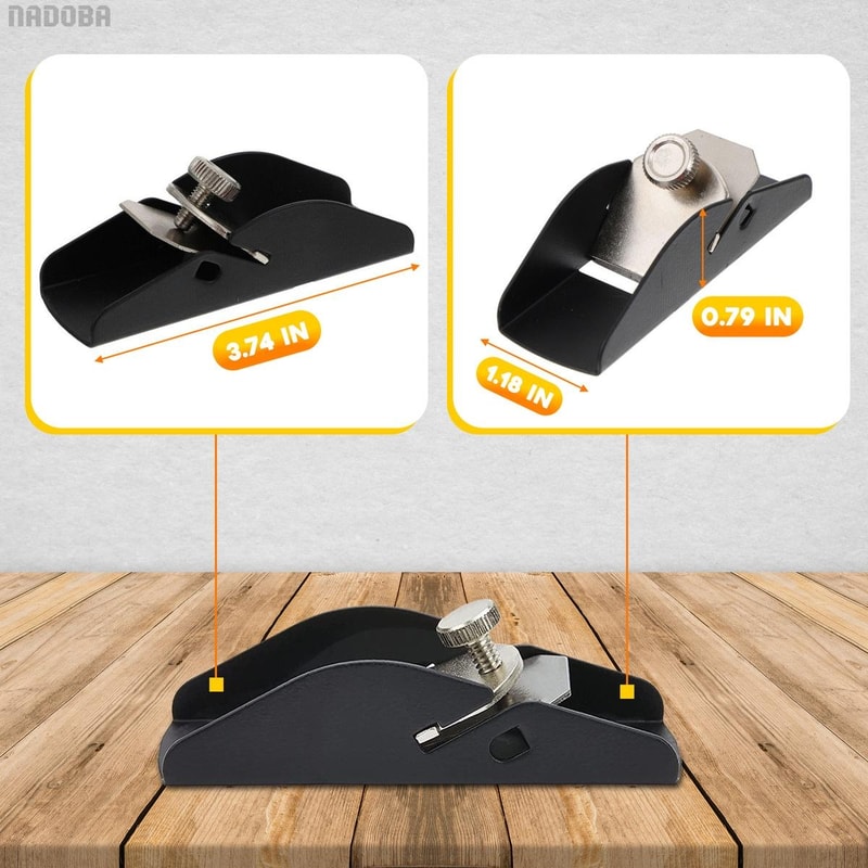 Mini Wood Planer Handheld Woodworking Trimming Tool Stainless Steel Hand Plane with Blade