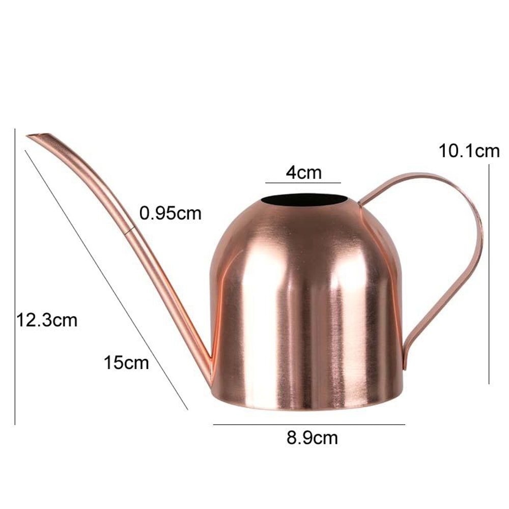 Stainless Steel Long Spout Watering Can for Indoor Plants and Gardening Sand Gold