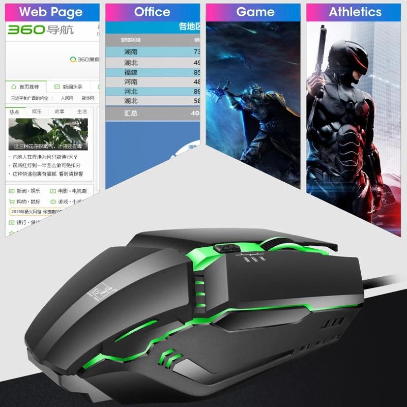 USB RGB Gaming Mouse Wired Ergonomic Adjustable DPI Black