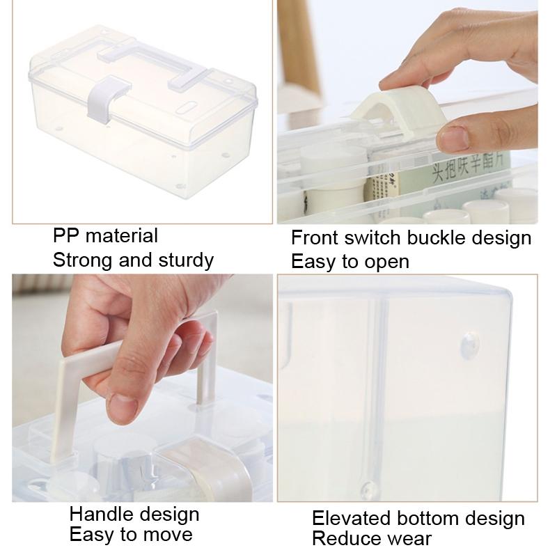 Portable Sealed Medicine Storage Box Large First Aid Organizer Carry Case