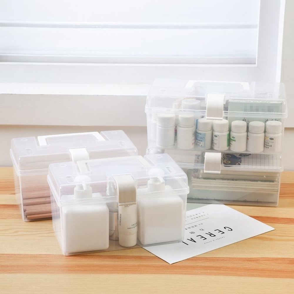 Portable Sealed Medicine Storage Box Large First Aid Organizer Carry Case