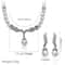 Bridal Pearl Necklace and Earrings Set Rhinestone Wedding Jewelry Set for Brides