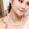 Bridal Pearl Necklace and Earrings Set Rhinestone Wedding Jewelry Set for Brides