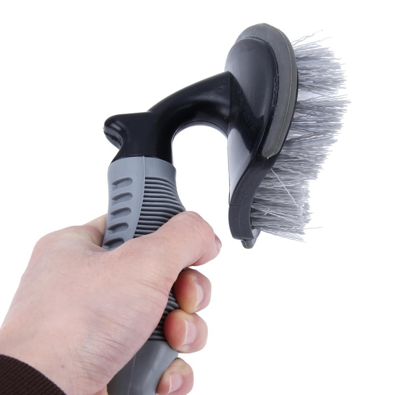 Car & Motorcycle Wheel Cleaning Brush for Tires & Rims Durable Car Wash Brush with Handle