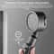 Three Setting Adjustable Pressurized Water Saving Shower Head with Stop Button Titanium Gray