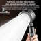 Three Setting Adjustable Pressurized Water Saving Shower Head with Stop Button Titanium Gray