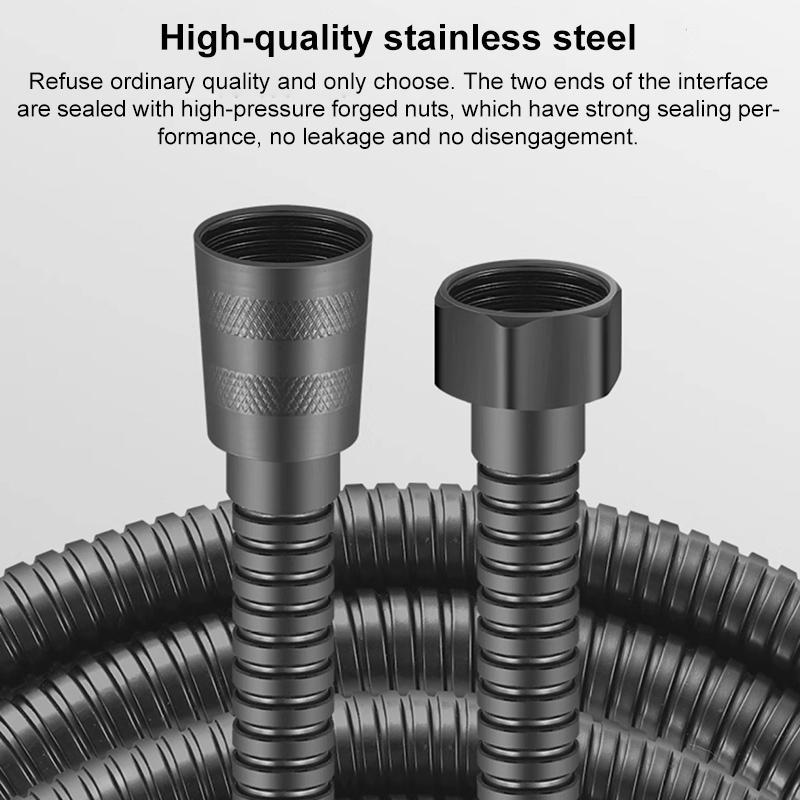Three Setting Adjustable Pressurized Water Saving Shower Head with Stop Button Titanium Gray