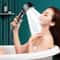Three Setting Adjustable Pressurized Water Saving Shower Head with Stop Button Titanium Gray