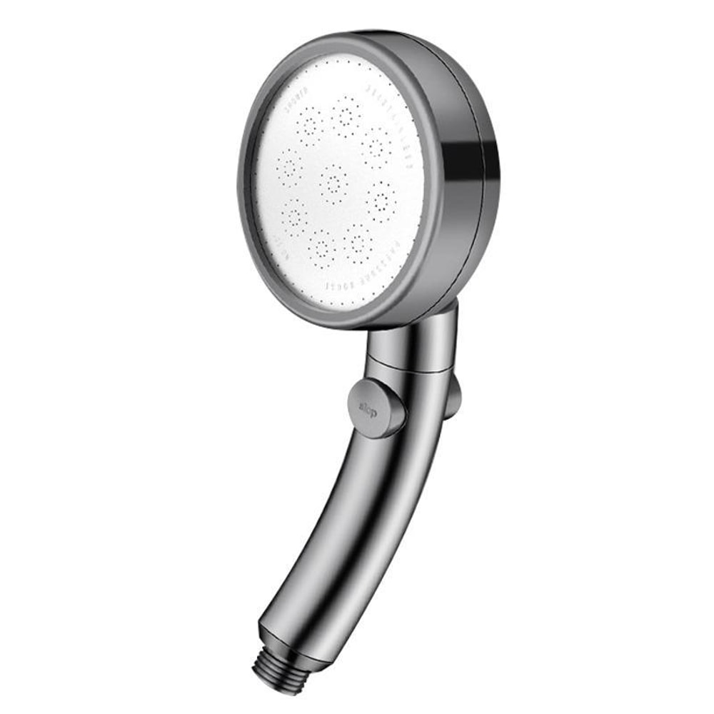 Dual Use High Pressure Handheld & Overhead Shower Head Metal Gray