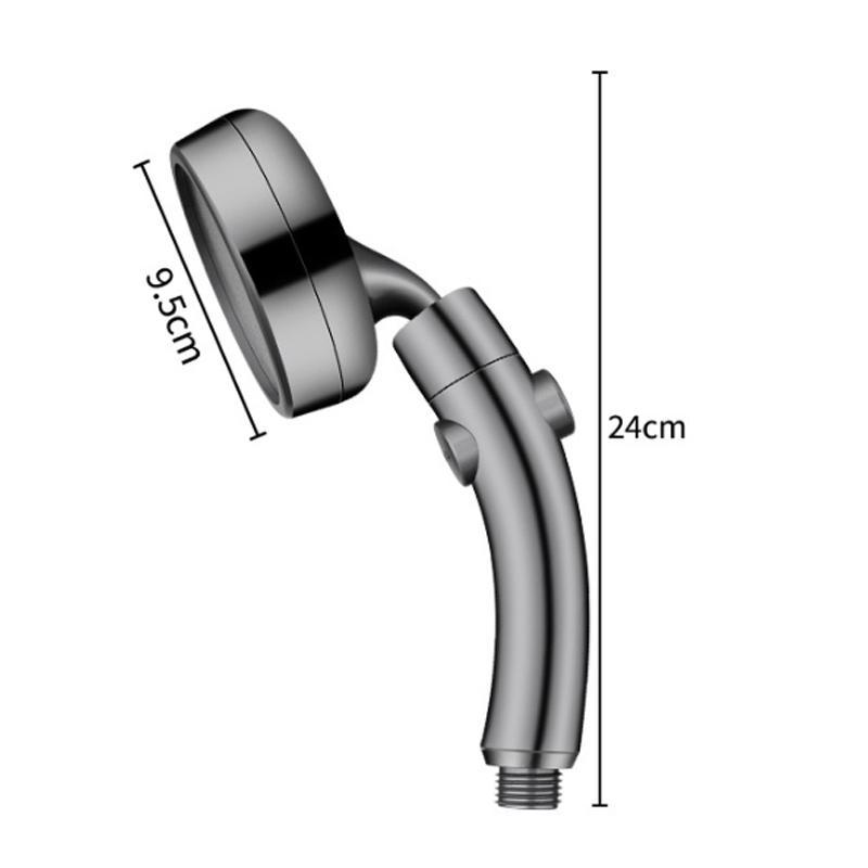 Dual Use High Pressure Handheld & Overhead Shower Head Metal Gray