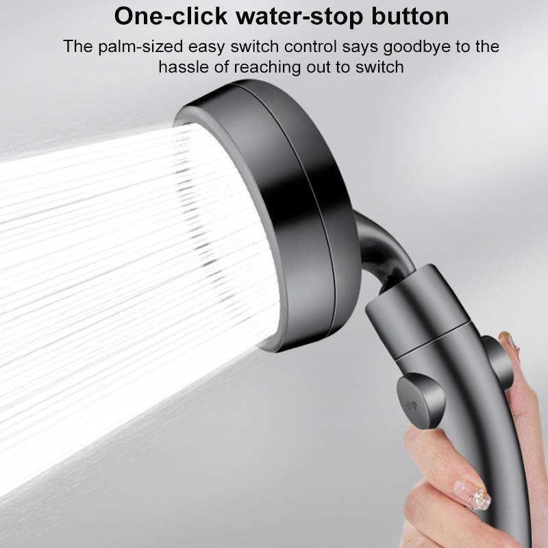 Dual Use High Pressure Handheld & Overhead Shower Head Metal Gray