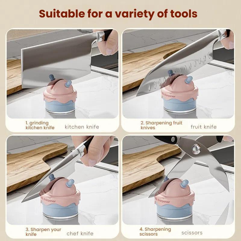 ProGrip Suction Knife Sharpener for Kitchen Knives & Scissors Quick Edge Tool