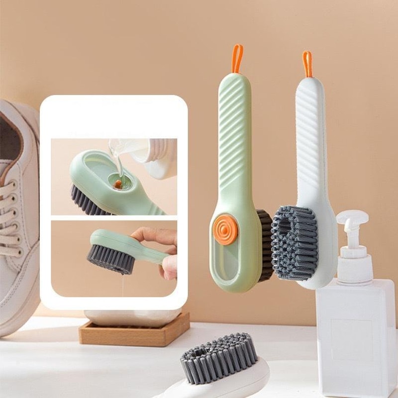Soap Dispensing Liquid Shoe Brush Set Nano Soft Bristle Shoe Cleaning Brush Multifunctional