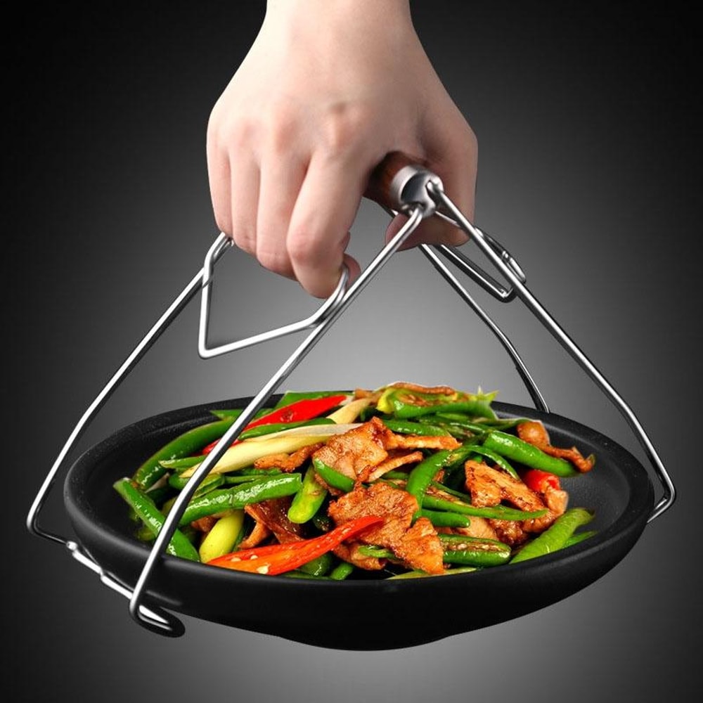 Kacheeg Stainless Steel Anti-Scald Clip Kitchen Anti-Slip Bowl And Plate Lifter, Style: Plate Lifter