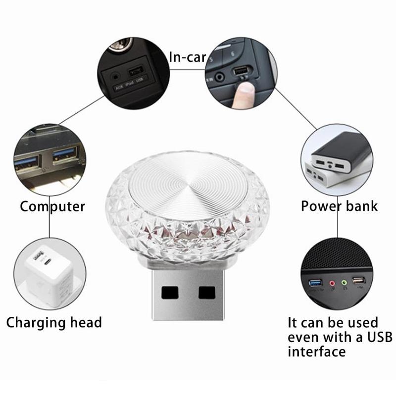 Mushroom USB LED Night Light Ambient Car & Home Decorative Lamp
