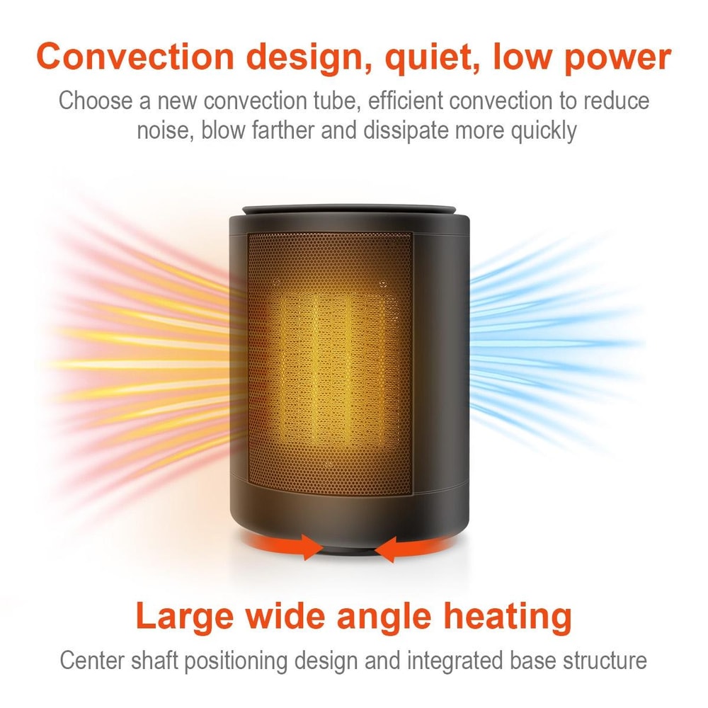 Cylindrical Ceramic Space Heater Quick Heat Mini Electric Heater Portable Indoor Warmer
