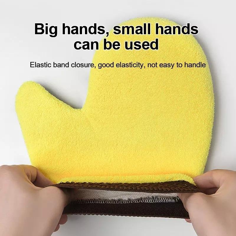 Soft Coral Fleece Car & Motorcycle Cleaning Gloves Scratch-Free Wash Mitt for Detailing