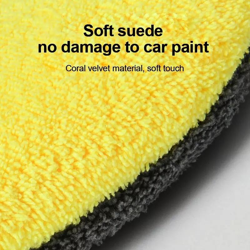 Soft Coral Fleece Car & Motorcycle Cleaning Gloves Scratch-Free Wash Mitt for Detailing