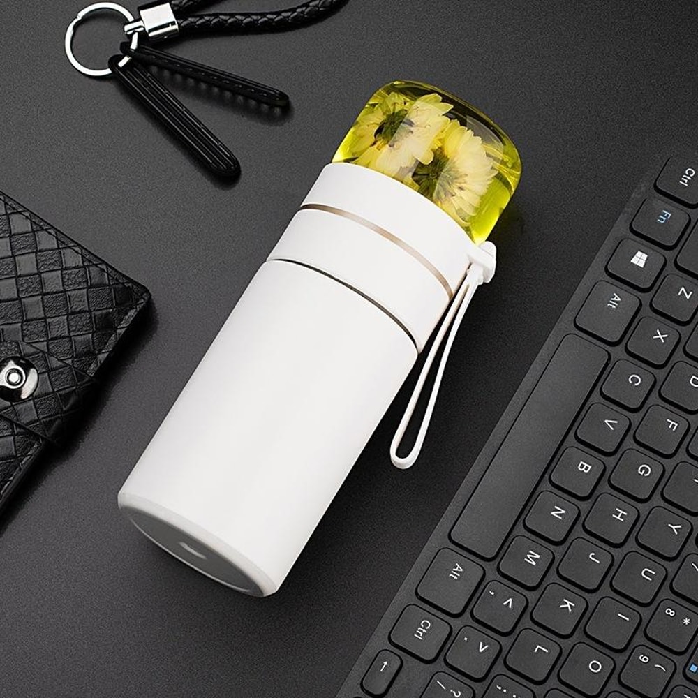 Stainless Steel Thermos Cup with Tea Infuser Vacuum Insulated Leak Proof Travel Tea Mug
