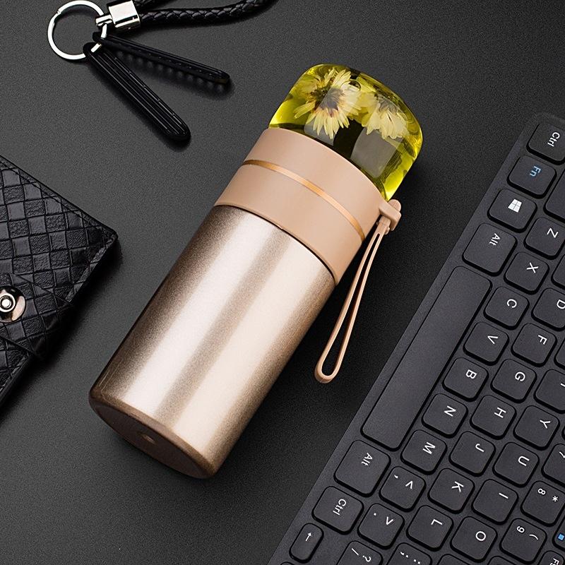 Stainless Steel Thermos Cup with Tea Infuser Vacuum Insulated Leak Proof Travel Tea Mug
