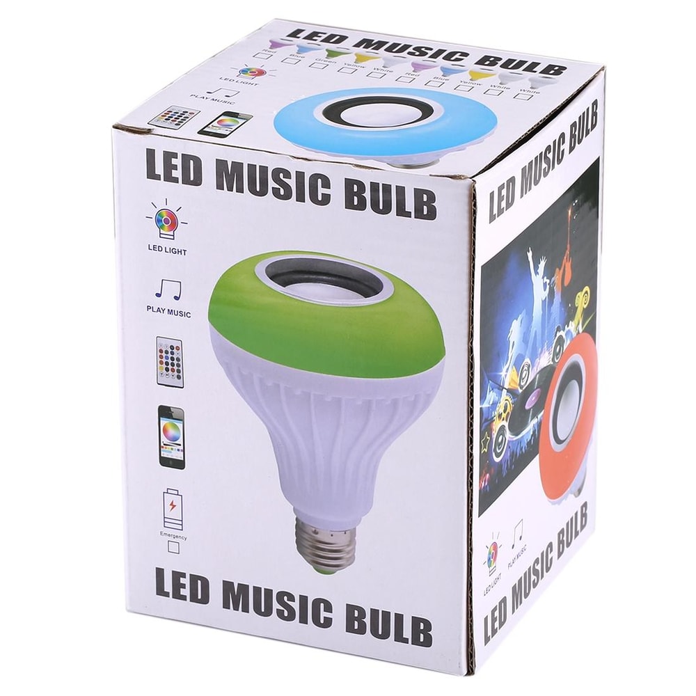 Smart Bluetooth Speaker LED Bulb Dimmable Wireless Music Light Bulb with Remote Control