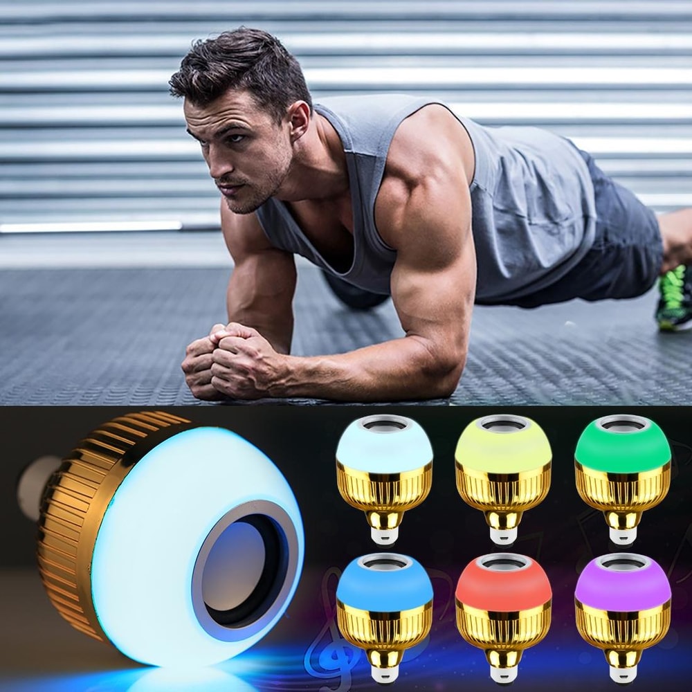 Smart Bluetooth Speaker LED Bulb Dimmable Wireless Music Light Bulb with Remote Control