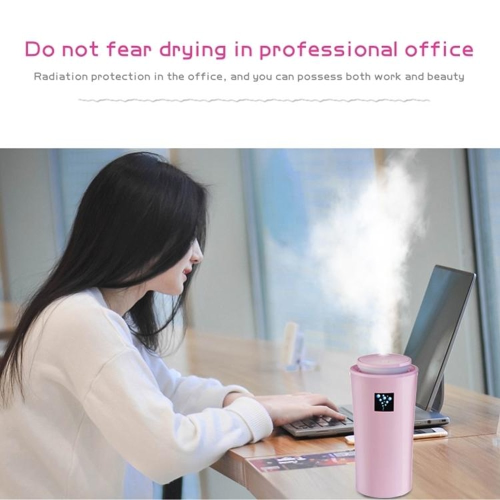 Mini Humidifier with LED Night Light 260ml Portable Air Humidifier for Home Car Desk Moisturizing Device