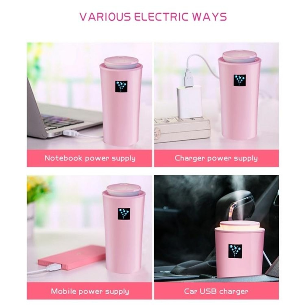 Mini Humidifier with LED Night Light 260ml Portable Air Humidifier for Home Car Desk Moisturizing Device