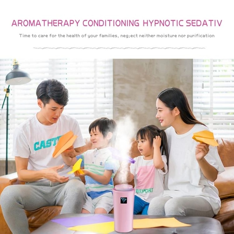 Mini Humidifier with LED Night Light 260ml Portable Air Humidifier for Home Car Desk Moisturizing Device