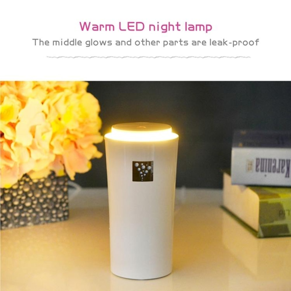 Mini Humidifier with LED Night Light 260ml Portable Air Humidifier for Home Car Desk Moisturizing Device