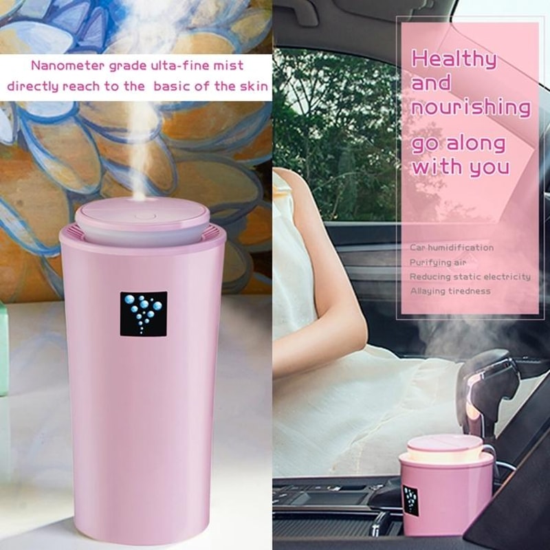 Mini Humidifier with LED Night Light 260ml Portable Air Humidifier for Home Car Desk Moisturizing Device
