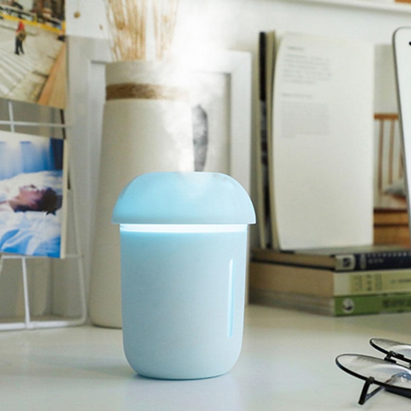 Mushroom USB Humidifier Aromatherapy Diffuser Mini Desk Lamp Cool Mist Air Moisturizer