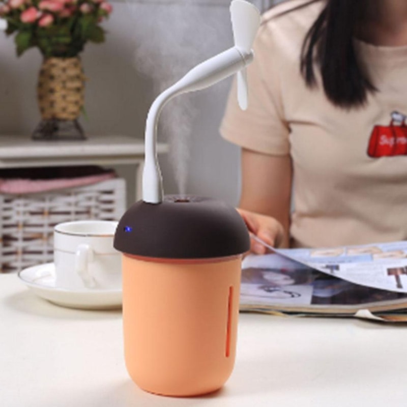 Mushroom USB Humidifier Aromatherapy Diffuser Mini Desk Lamp Cool Mist Air Moisturizer