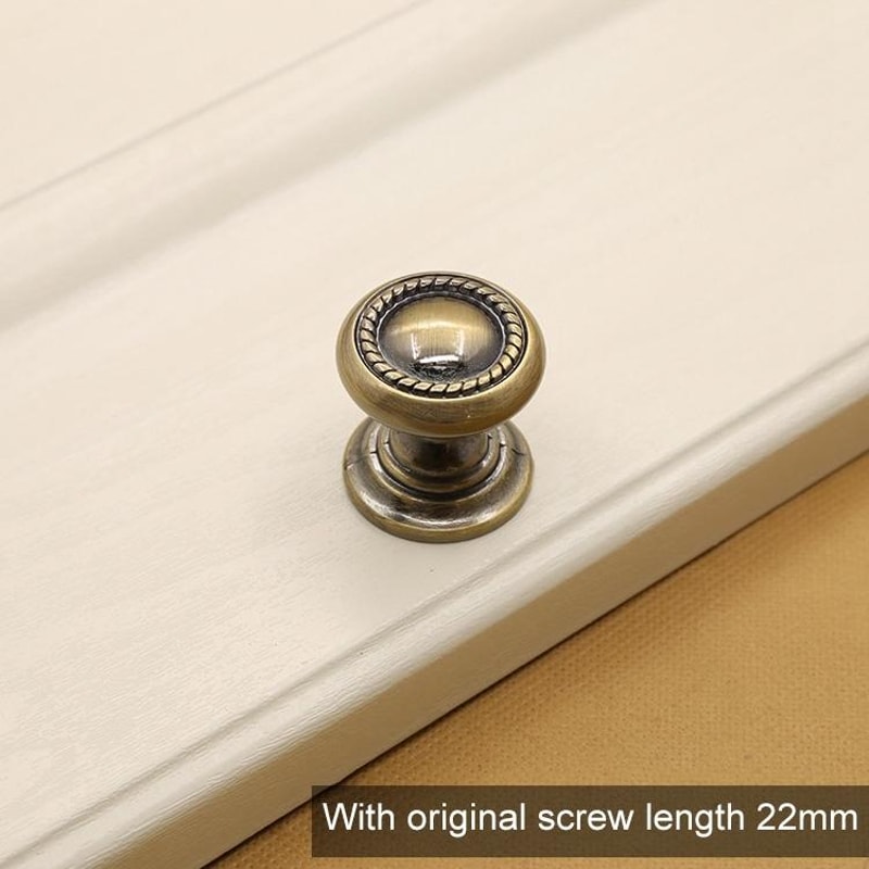 Green Bronze Vintage Cabinet Handle, Zinc Alloy Single Hole Drawer Pull for Wardrobe & Cabinets