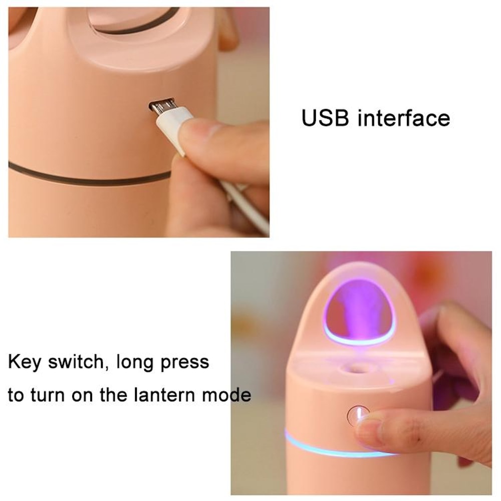 Mini USB Negative Ion Humidifier 175ml Portable Cool Mist LED Air Humidifier