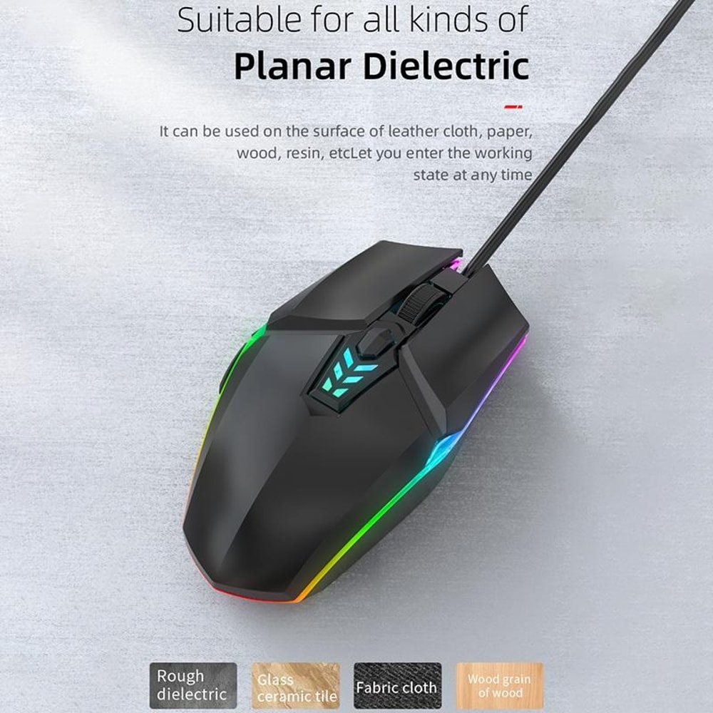 Wired Gaming Mouse Ergonomic USB Optical Mouse Adjustable DPI