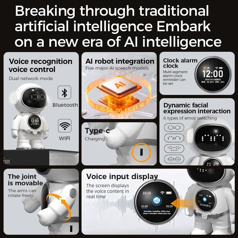 Smart Companion Robot Toy White Voice Assistant Educational AI Robot & Smart Robot Toy Speaker