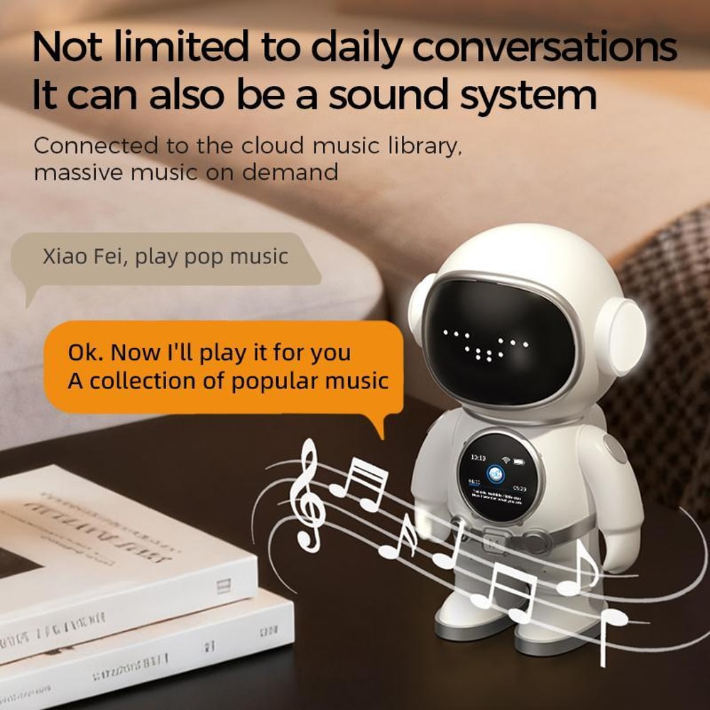 Smart Companion Robot Toy White Voice Assistant Educational AI Robot & Smart Robot Toy Speaker