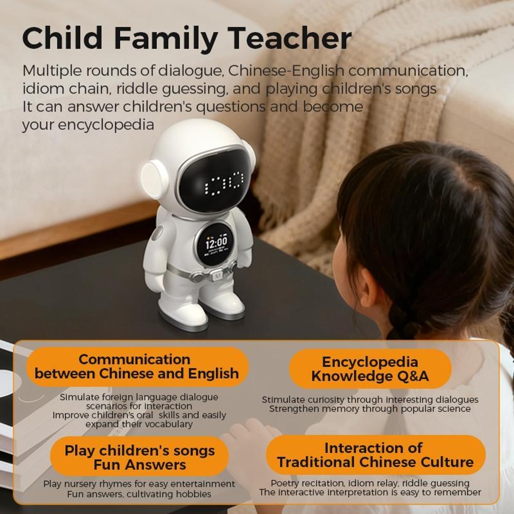 Smart Companion Robot Toy White Voice Assistant Educational AI Robot & Smart Robot Toy Speaker